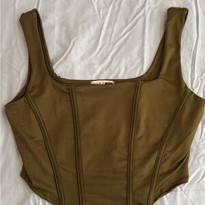 Fashion Nova Olive Green Corset Top